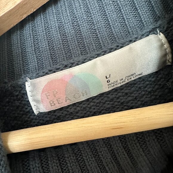 Free People FP Beach Knit Set – Sweater + Skirt – Slate Blue – Size Large - Picture 2 of 6